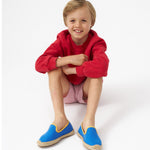 The Smoking Slipper - Contrast Piping - Blue / Yellow - Kids' - Kids' Espadrilles - Blue / Yellow - Soludos -