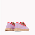 The Smoking Slipper - Contrast Piping - Lavender / Red - Kids' - Kids' Espadrilles - Lavender / Red - Soludos -