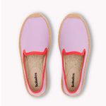 The Smoking Slipper - Contrast Piping - Lavender / Red - Kids' - Kids' Espadrilles - Lavender / Red - Soludos -