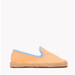The Smoking Slipper - Contrast Piping - Peach / Blue - Kids' - Kids' Espadrilles - Peach / Blue - Soludos -