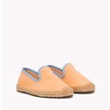The Smoking Slipper - Contrast Piping - Peach / Blue - Kids' - Kids' Espadrilles - Peach / Blue - Soludos -
