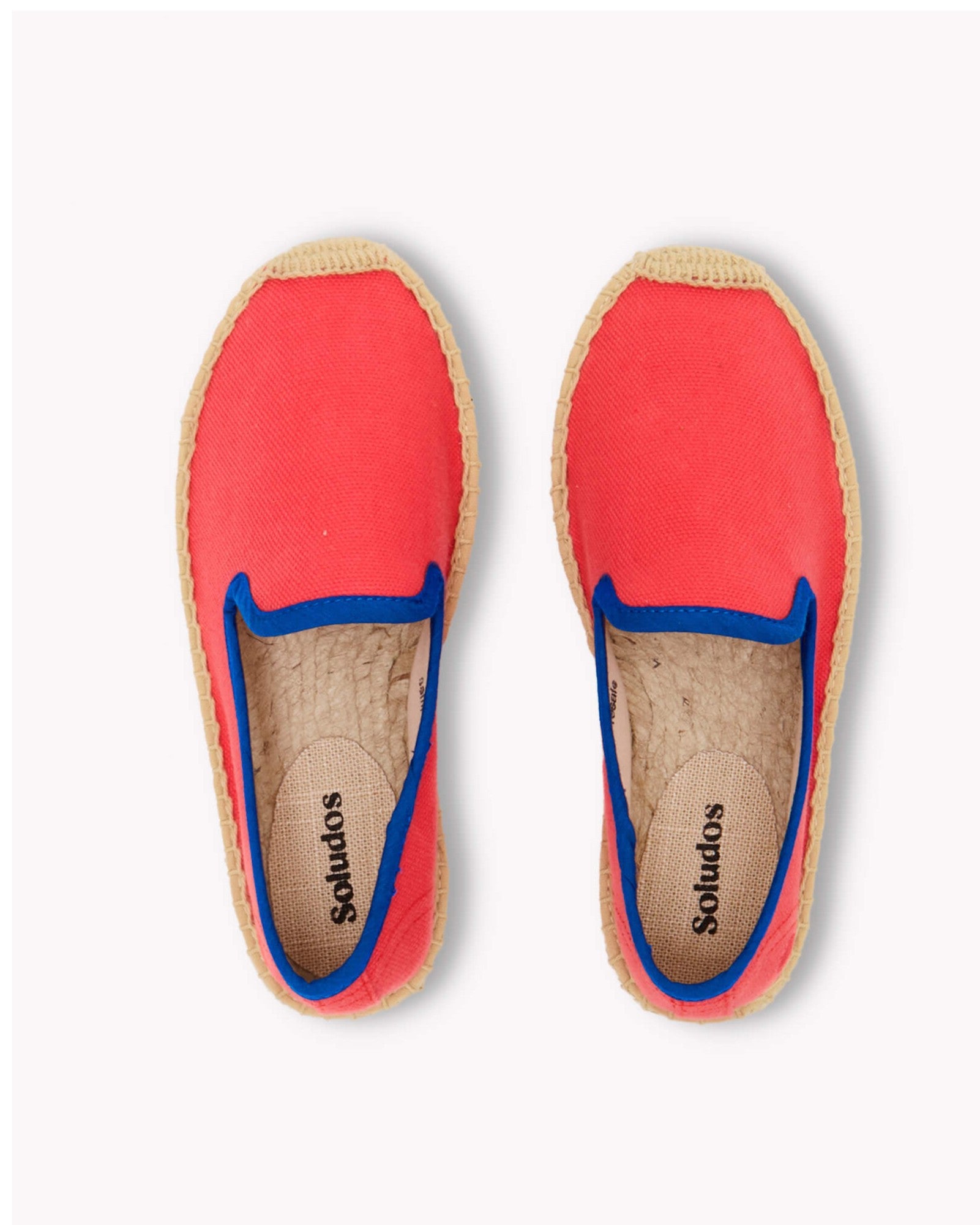 The Smoking Slipper - Contrast Piping - Red / Blue - Kids' - Kids' Espadrilles - Red / Blue - Soludos -