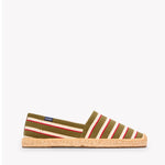 The Original Espadrille - Classic Stripes - Olive / Ivory / Red - Men's - Men's Espadrilles - Olive / Ivory / Red - Soludos -