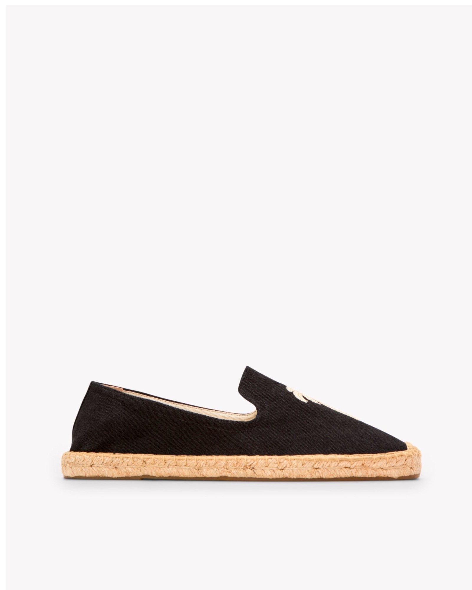 The Smoking Slipper - Embroidery / Palm Tree - Black - Men's - Men's Espadrilles - Black / Palm Tree - Soludos -