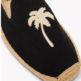 The Smoking Slipper - Embroidery / Palm Tree - Black - Men's - Men's Espadrilles - Black / Palm Tree - Soludos -