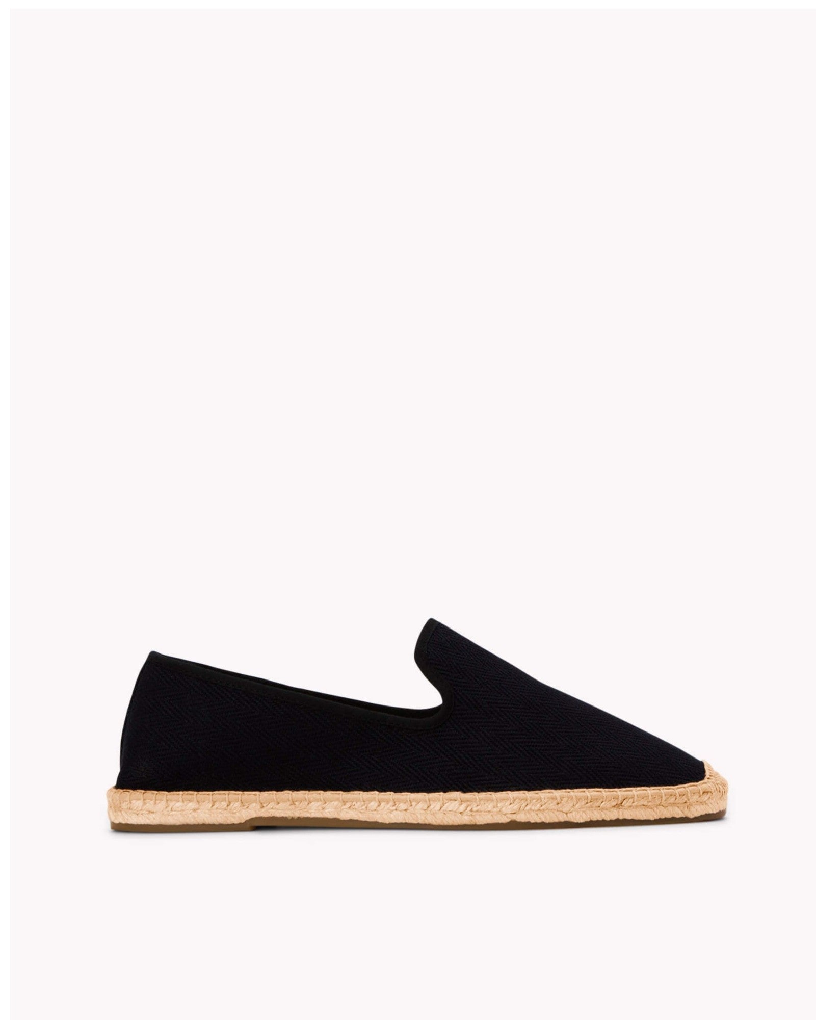 Men's Smoking Espadrille | Herringbone Color | Black - Tonal