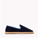 The Smoking Slipper - Contrast Piping - Dark Navy / Blue - Men's - Men's Espadrilles - Dark Navy / Blue - Soludos -