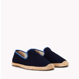 The Smoking Slipper - Contrast Piping - Dark Navy / Blue - Men's - Men's Espadrilles - Dark Navy / Blue - Soludos -