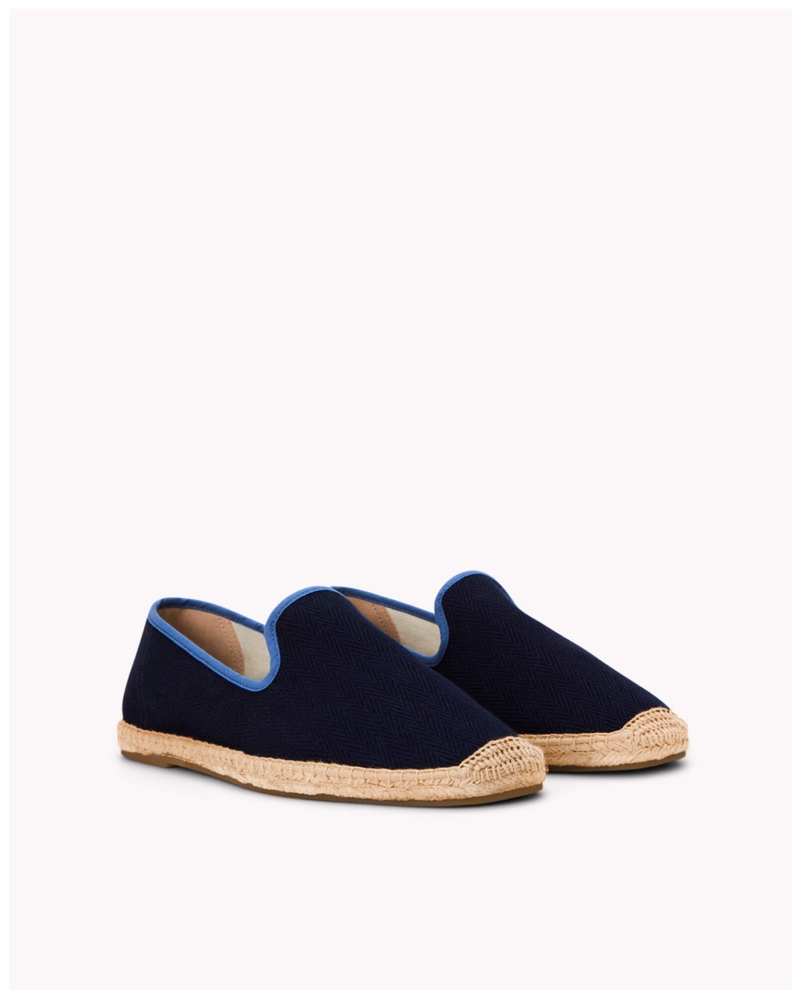 The Smoking Slipper - Contrast Piping - Dark Navy / Blue - Men's - Men's Espadrilles - Dark Navy / Blue - Soludos -