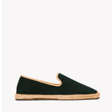 The Smoking Slipper - Contrast Piping - Green / Tan - Men's - Men's Espadrilles - Green / Tan - Soludos -