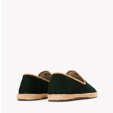 The Smoking Slipper - Contrast Piping - Green / Tan - Men's - Men's Espadrilles - Green / Tan - Soludos -