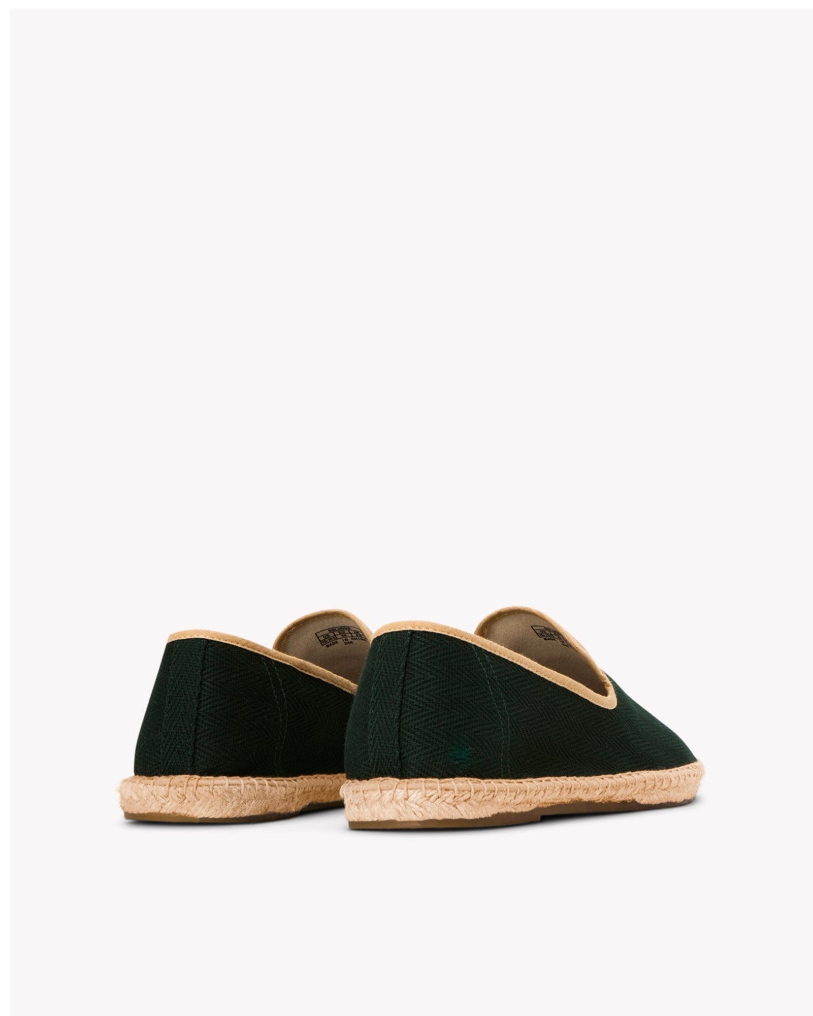 The Smoking Slipper - Contrast Piping - Green / Tan - Men's - Men's Espadrilles - Green / Tan - Soludos -