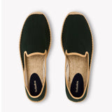The Smoking Slipper - Contrast Piping - Green / Tan - Men's - Men's Espadrilles - Green / Tan - Soludos -