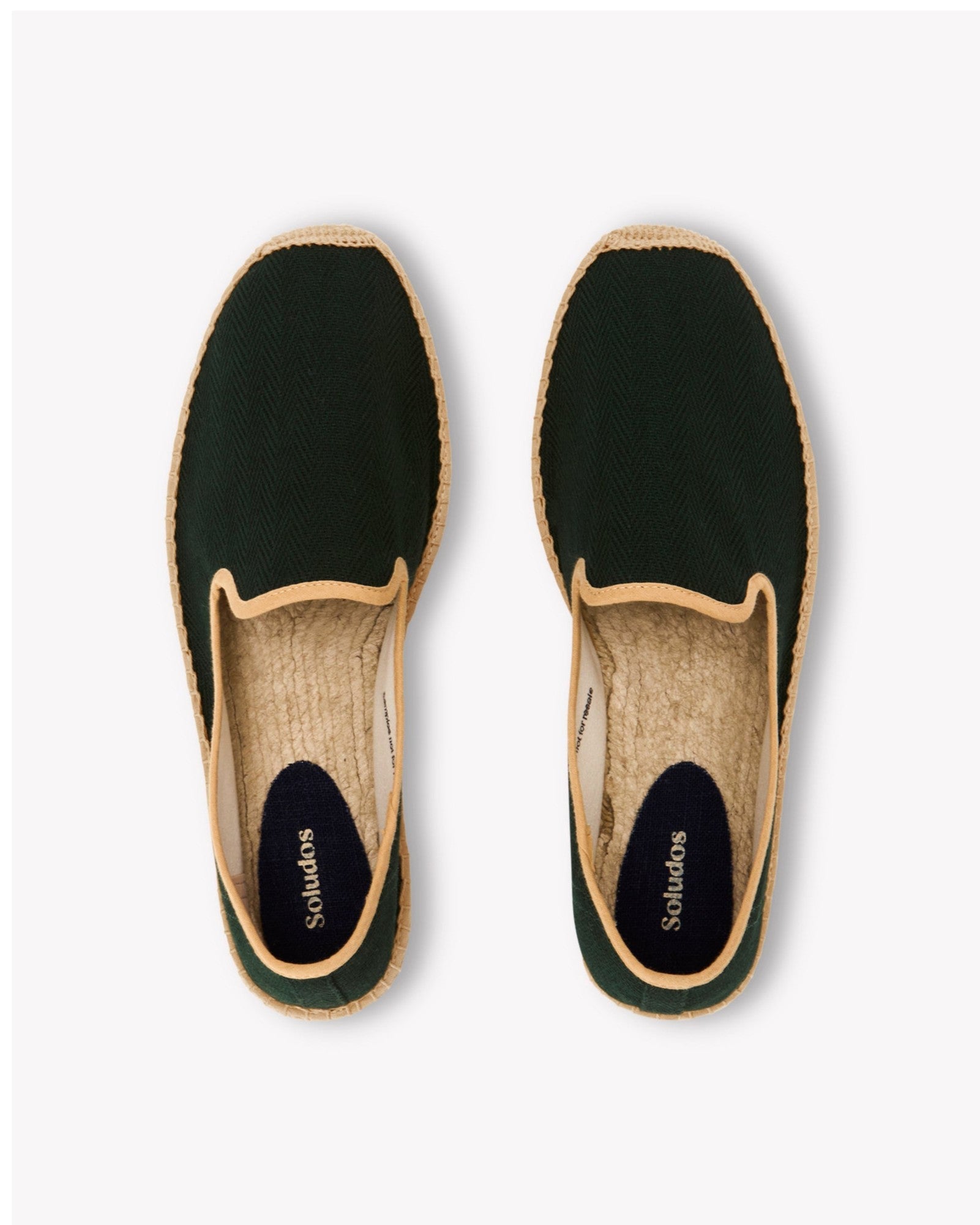 The Smoking Slipper - Contrast Piping - Green / Tan - Men's - Men's Espadrilles - Green / Tan - Soludos -