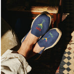 The Smoking Slipper - Embroidery / Cin Cin - Armada Blue - Men's - Men's Espadrilles - Armada Blue - ET2C -