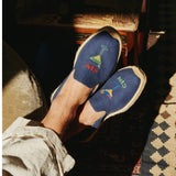 The Smoking Slipper - Embroidery / Cin Cin - Armada Blue - Men's - Men's Espadrilles - Armada Blue - ET2C -