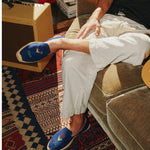 The Smoking Slipper - Embroidery / Cin Cin - Armada Blue - Men's - Men's Espadrilles - Armada Blue - ET2C -