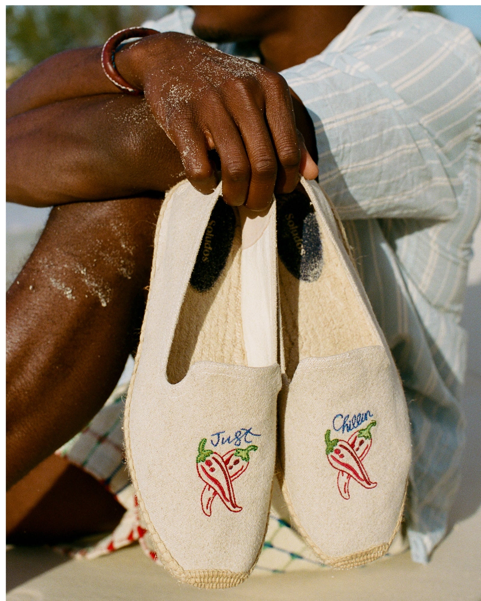 Mens_Espadrilles_The Smoking_Embroidery_Natural Undyed - Just Chillin - Men's Espadrilles - Natural Undyed - Soludos -