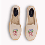 The Smoking Slipper - Embroidery / Just Chillin - Natural Undyed - Men's - Men's Espadrilles - Natural Undyed - ET2C -