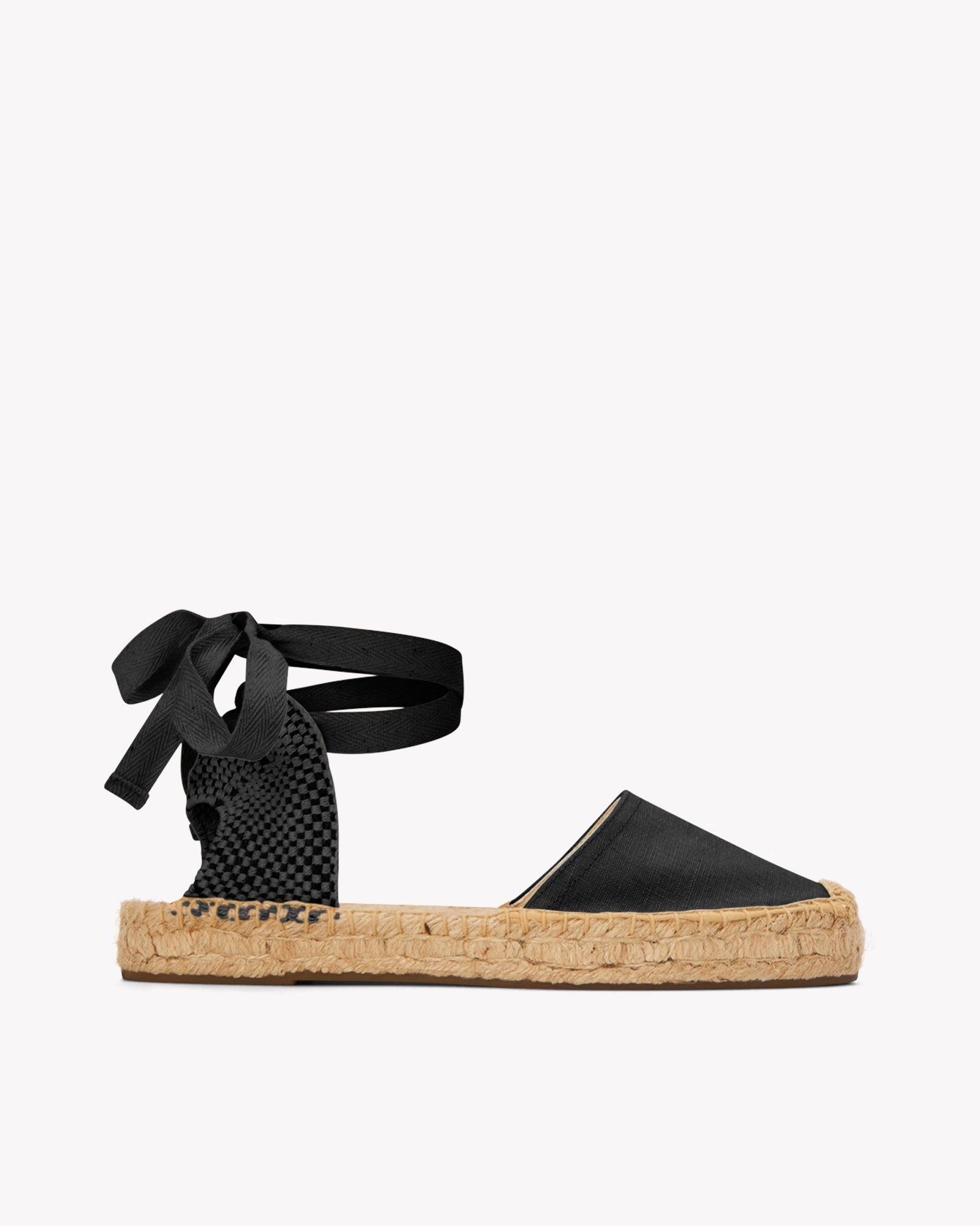 Lauren Lace Up Espadrille Linen Noche