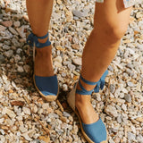 The Lauren Lace Up - Seasonal - French Blue - Women's - Women's Espadrilles - French Blue - Soludos -