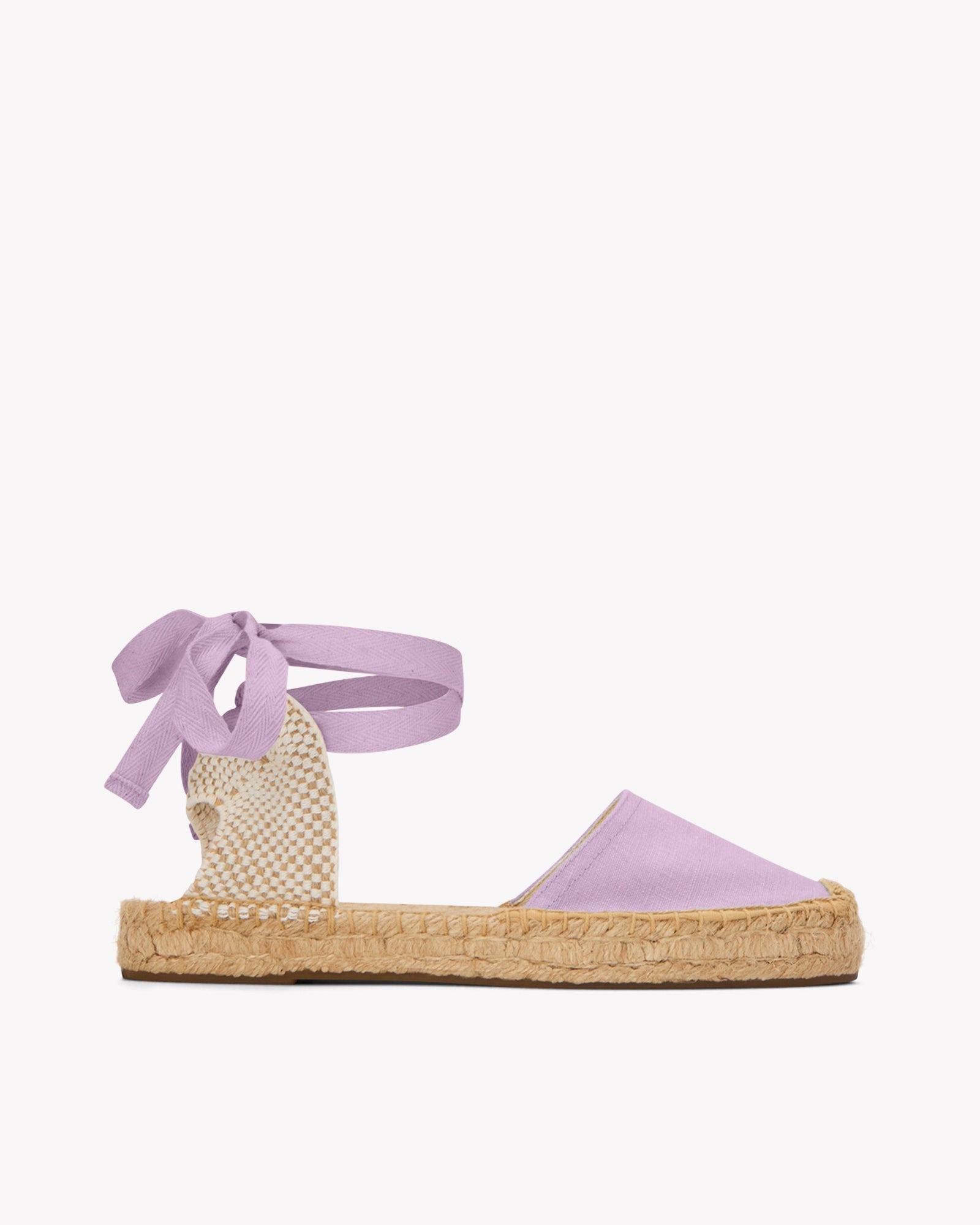 Women's Lauren Lace Up Espadrille | Linen Color | Lavender Purple