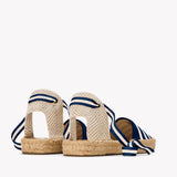 The Lauren Lace Up - Classic Stripes - Navy / Ivory - Women's - Women's Espadrilles - Navy / Ivory - Soludos -