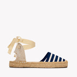 The Lauren Lace Up - Classic Stripes - Navy / Ivory - Women's - Women's Espadrilles - Navy / Ivory - Soludos -