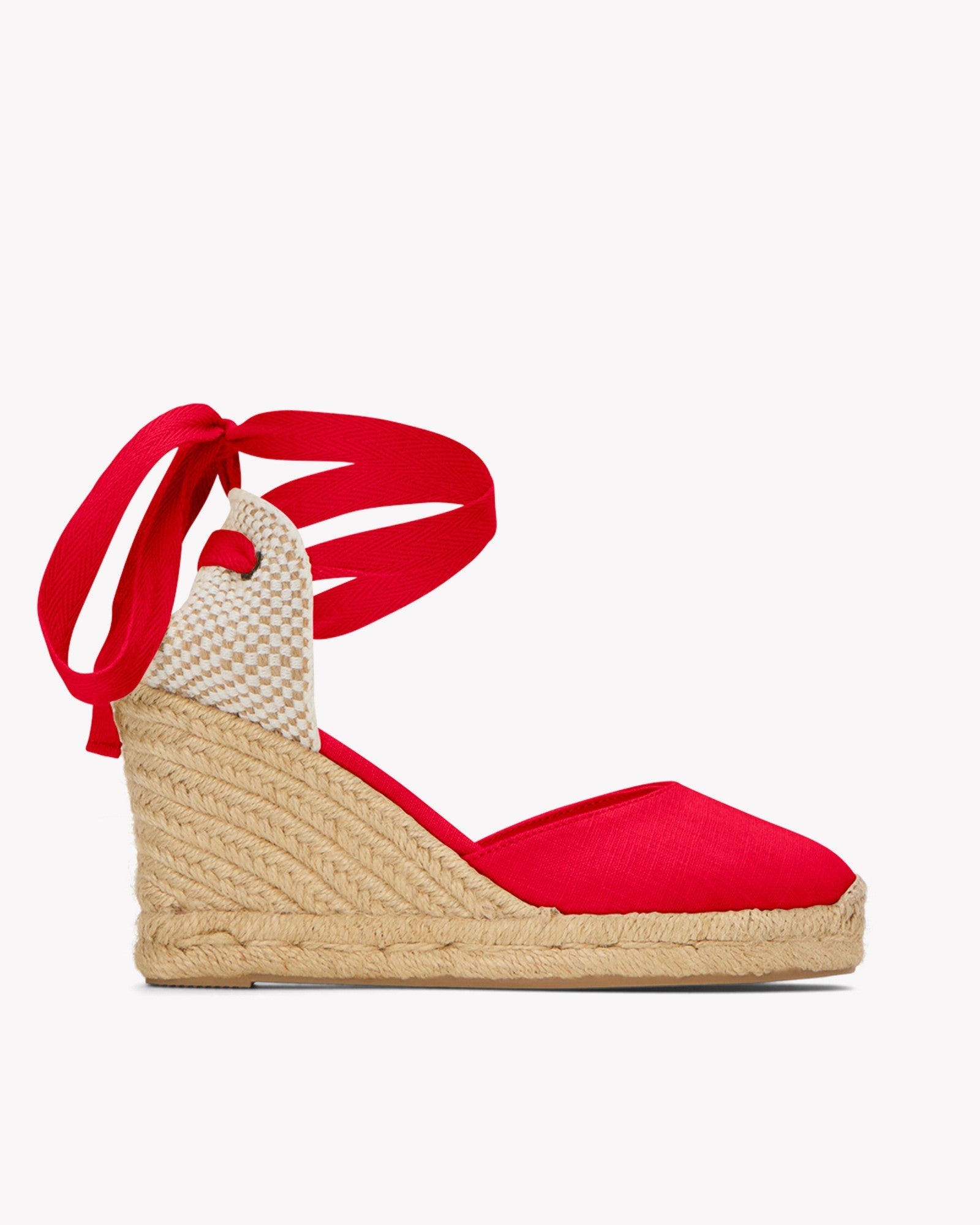 Marseille Wedge Espadrille Linen Flamenco