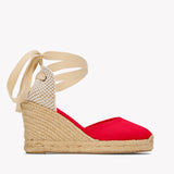 The Marseille Wedge - Classic - Flamenco Red - Women's - Women's Wedge Espadrilles - Flamenco Red - Soludos -