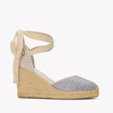 The Marseille Wedge - Metallic - Silver - Women's Wedge Espadrilles - Silver - Soludos -
