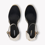Womens_Espadrilles_The Marseille Wedge_Leather Buckle_Noche Black - Women's Wedge Espadrilles - Noche Black - Soludos -