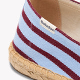The Original Espadrille - Classic Stripes - Light Blue / Maroon - Women's - Women's Espadrilles - Light Blue / Maroon - Soludos - 