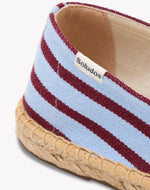 The Original Espadrille - Classic Stripes - Light Blue / Maroon - Women's - Women's Espadrilles - Light Blue / Maroon - Soludos - 