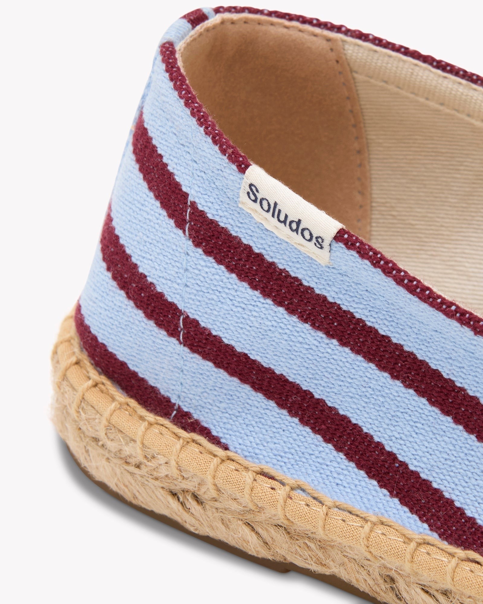 The Original Espadrille - Classic Stripes - Light Blue / Maroon - Women's - Women's Espadrilles - Light Blue / Maroon - Soludos - 