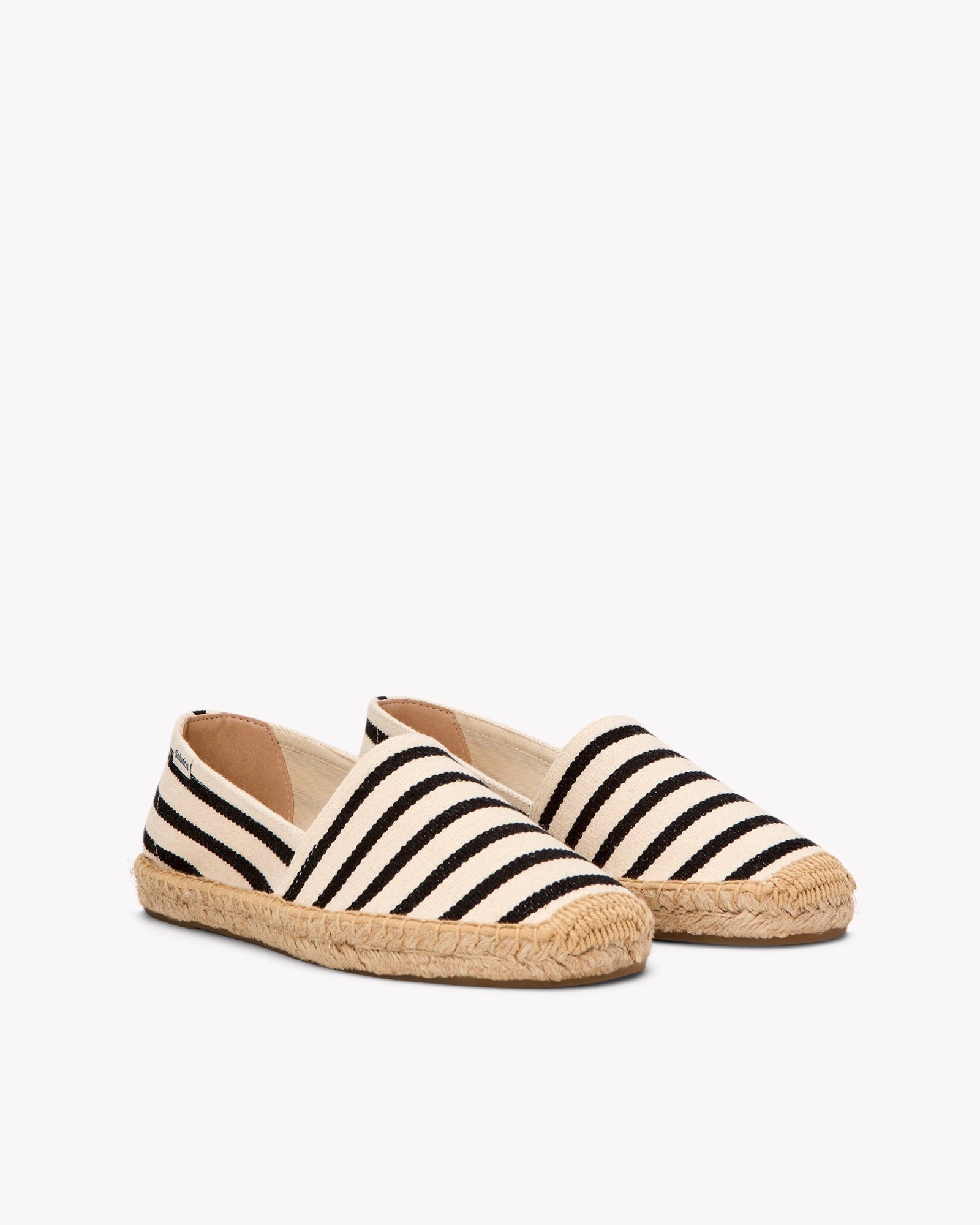 The Original Espadrille - Classic Stripes - Ivory / Black - Women's - Women's Espadrilles - Ivory / Black - Soludos -
