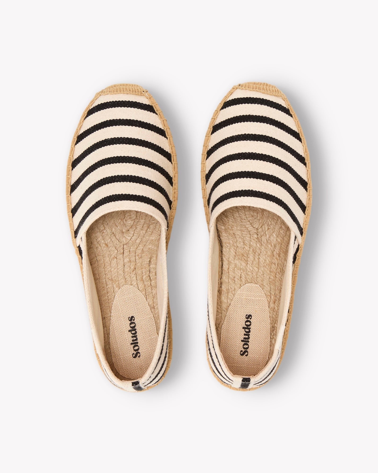The Original Espadrille - Classic Stripes - Ivory / Black - Women's - Women's Espadrilles - Ivory / Black - Soludos - 