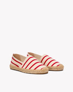 The Original Espadrille - Classic Stripes - Ivory / Red - Women's - Women's Espadrilles - Ivory / Red - Soludos - 