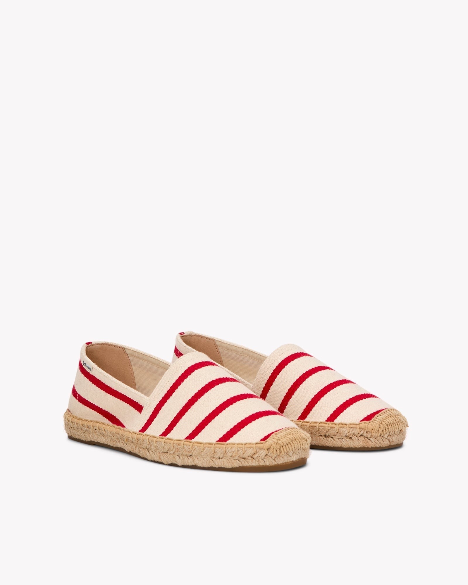 The Original Espadrille - Classic Stripes - Ivory / Red - Women's - Women's Espadrilles - Ivory / Red - Soludos - 