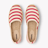 The Original Espadrille - Classic Stripes - Ivory / Red - Women's - Women's Espadrilles - Ivory / Red - Soludos - 