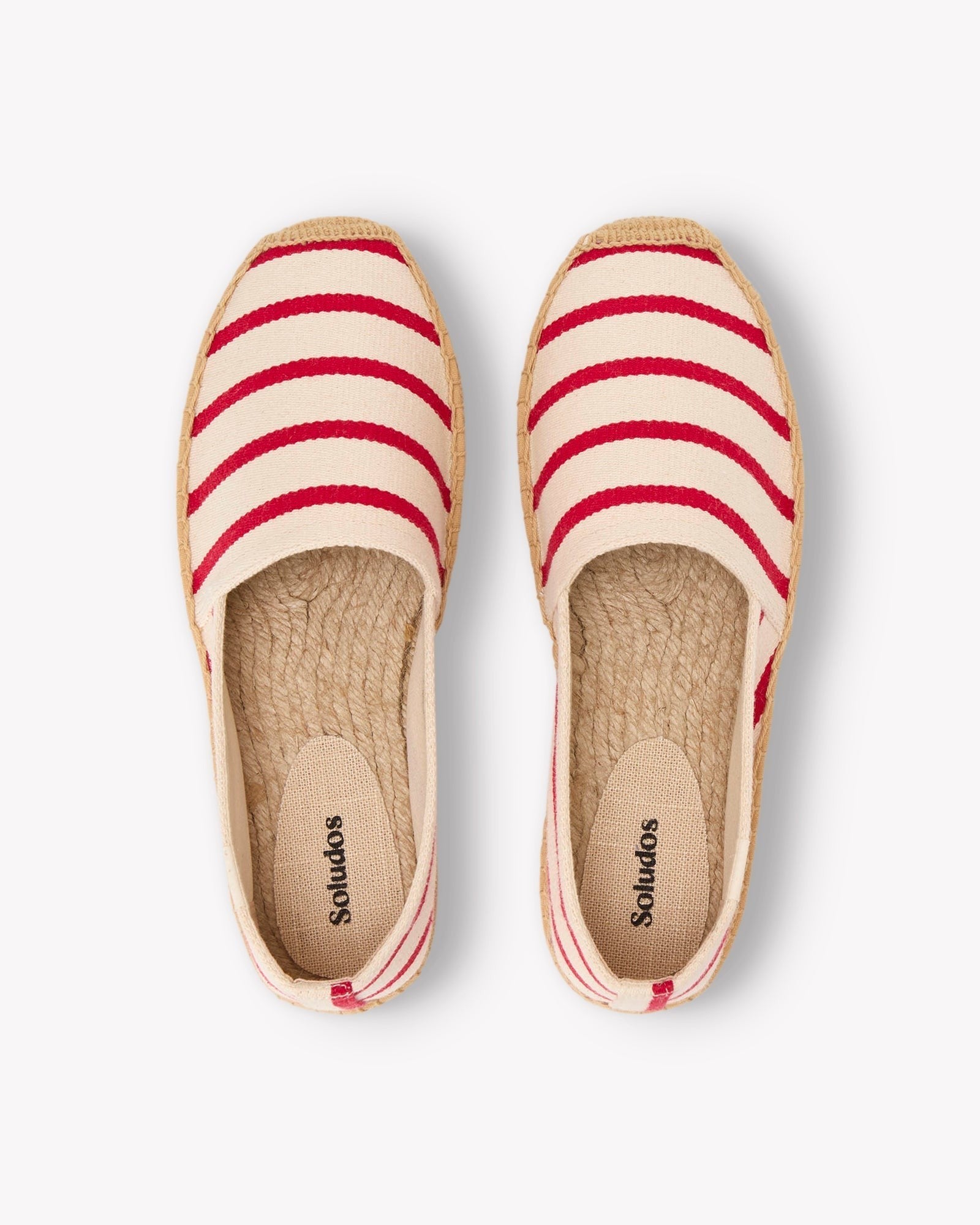 The Original Espadrille - Classic Stripes - Ivory / Red - Women's - Women's Espadrilles - Ivory / Red - Soludos - 