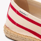 The Original Espadrille - Classic Stripes - Ivory / Red - Women's - Women's Espadrilles - Ivory / Red - Soludos - 