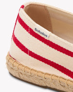 The Original Espadrille - Classic Stripes - Ivory / Red - Women's - Women's Espadrilles - Ivory / Red - Soludos - 