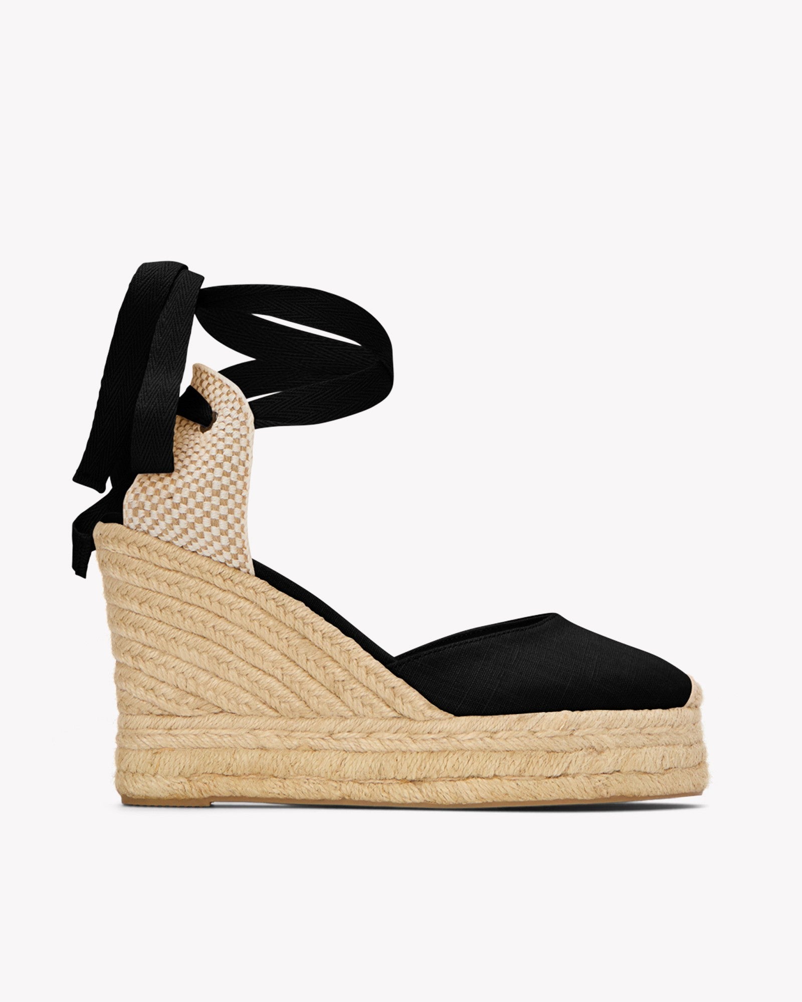 Women's Marseille Platform Wedge Espadrille Linen Color Noche Black