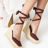 The Platform Wedge - Classic - Castano Brown - Women's - Women's Wedge Espadrilles - Castaño Brown - Soludos -