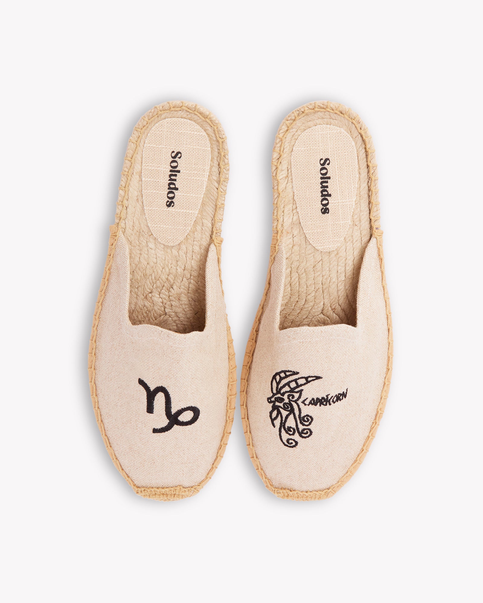 Smoking Mule Espadrille Embroidery Capricorn Undyed