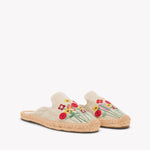 Womens_Espadrilles_The Smoking Mule_Embroidery_Natural Undyed - Summer Flowers - Women's Espadrilles - Natural Undyed - Summer Flowers - Soludos -