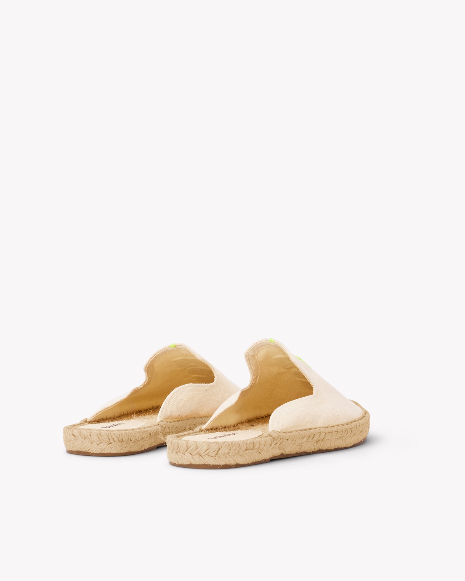 Women's Smoking Mule Espadrille | Embroidery | Molyan Neon Yellow - Natural Undyed - Women's Espadrilles - Natural Undyed - Molyan Neon Yellow - Soludos -
