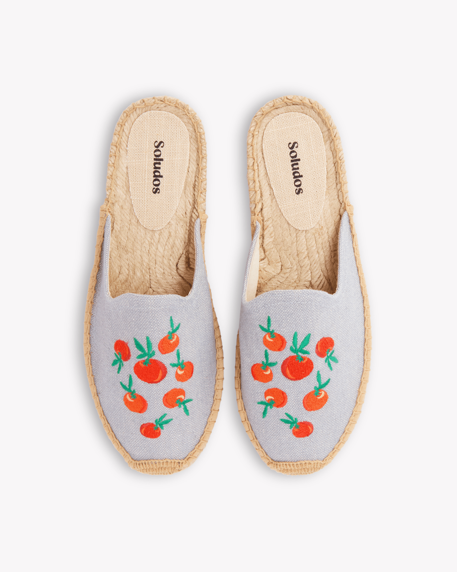 Smoking Mule Espadrille Embroidery Oranges Dolphin
