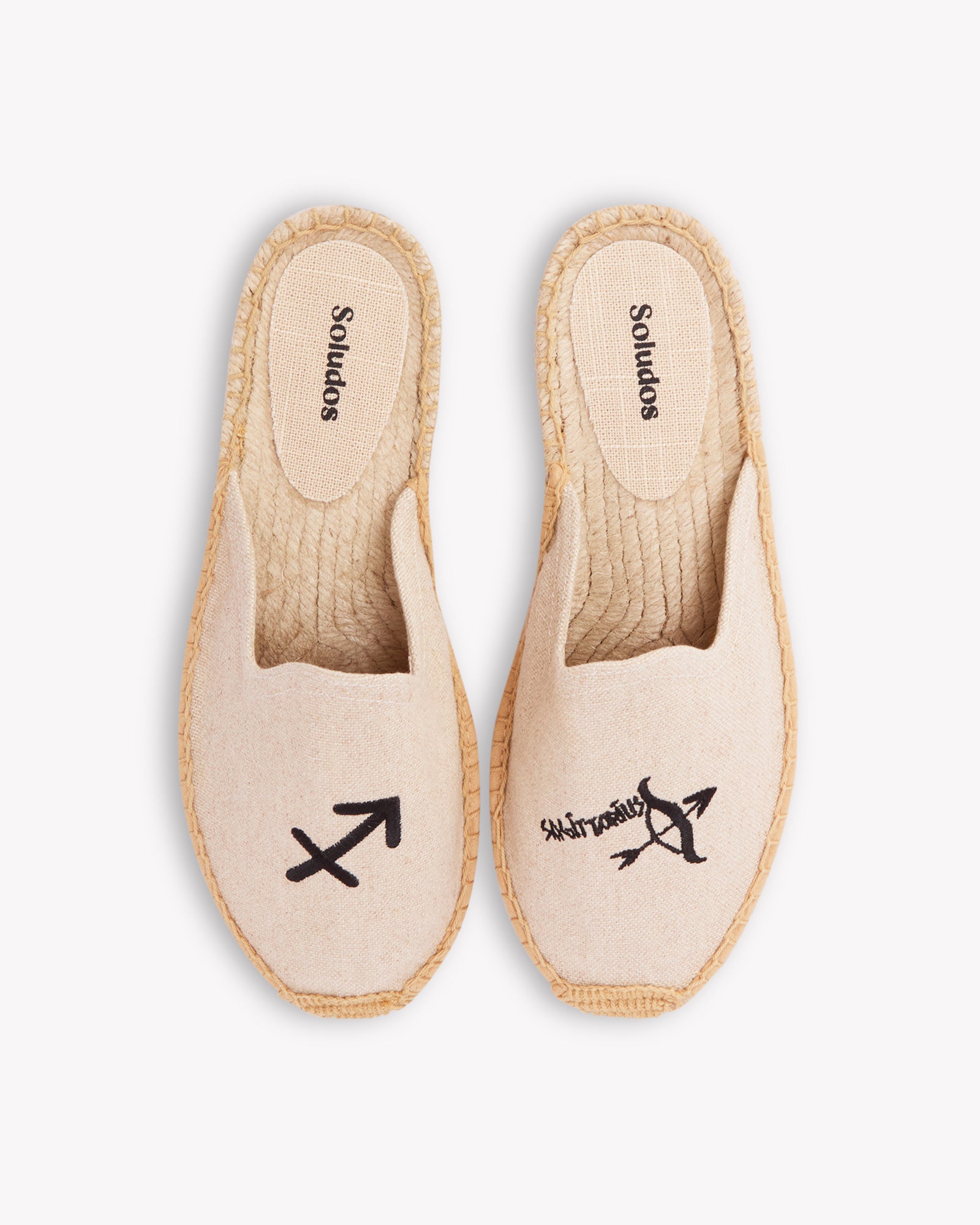 Smoking Mule Espadrille Embroidery Sagittarius Undyed